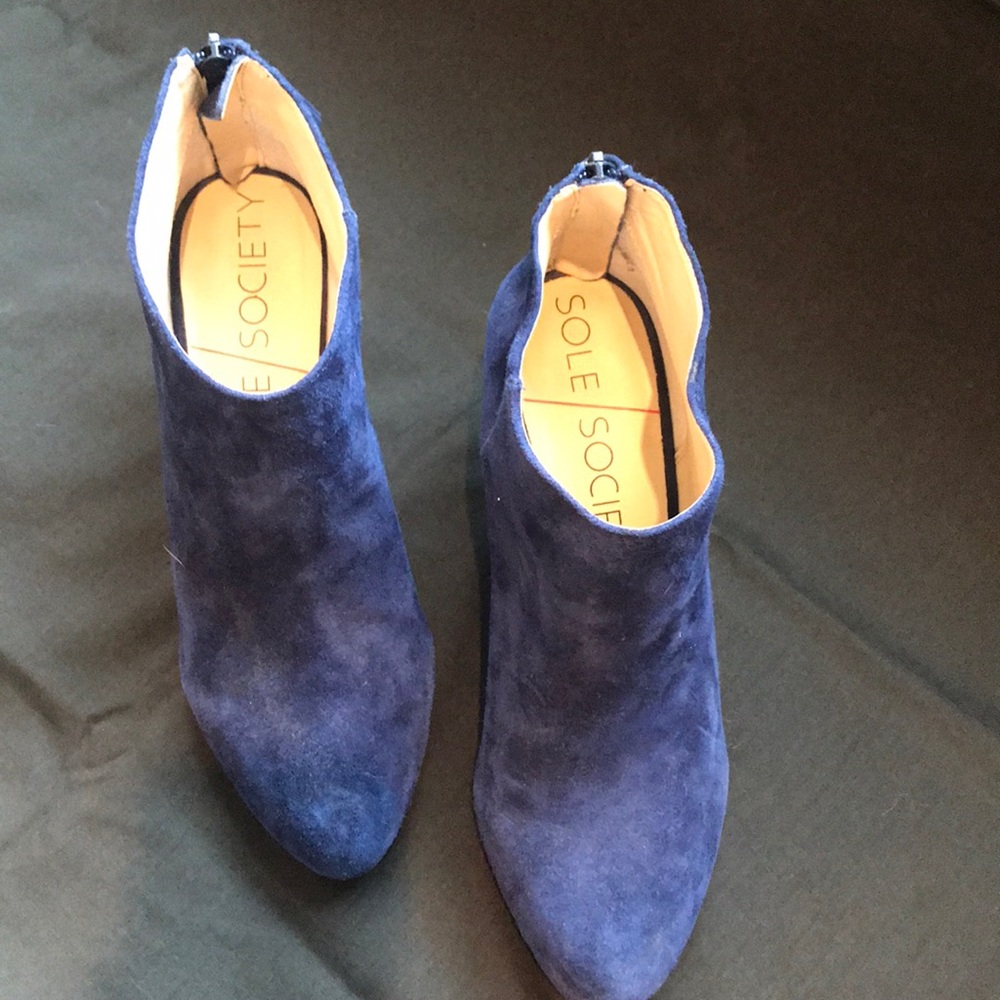 Sole Society Cobalt Blue Suede Booties